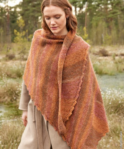 Strickset Asymmetrisches Dreieckstuch aus Ecopuno und Silkhair Print von Lana Grossa
