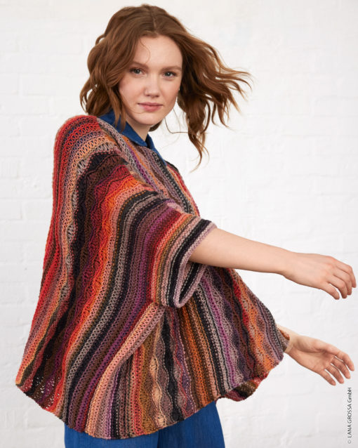 Poncho Mit Mustermix - Farfalla