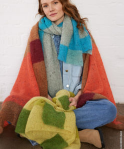 Strickset Tuch Mit Farbmuster aus Natural Superkid Tweed von Lana Grossa