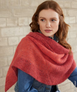 Strickset Asymmetrisches Tuch aus Merino Lace Aquarell und Natural Superkid Tweed von Lana Grossa