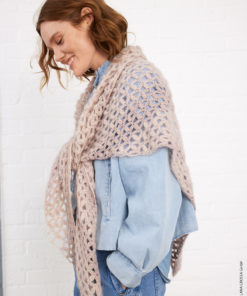 Strickset Häkeltuch Mit Noppen aus Ecopuno, Silkhair und Brillino von Lana Grossa