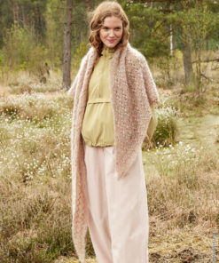 Strickset Häkeltuch Mit Büschelmaschen aus Natural Superkid Tweed von Lana Grossa