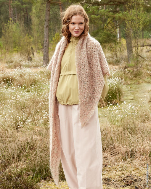 Häkeltuch Mit Büschelmaschen - Natural Superkid Tweed