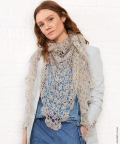 Strickset Häkeltuch aus Natural Superkid Tweed von Lana Grossa