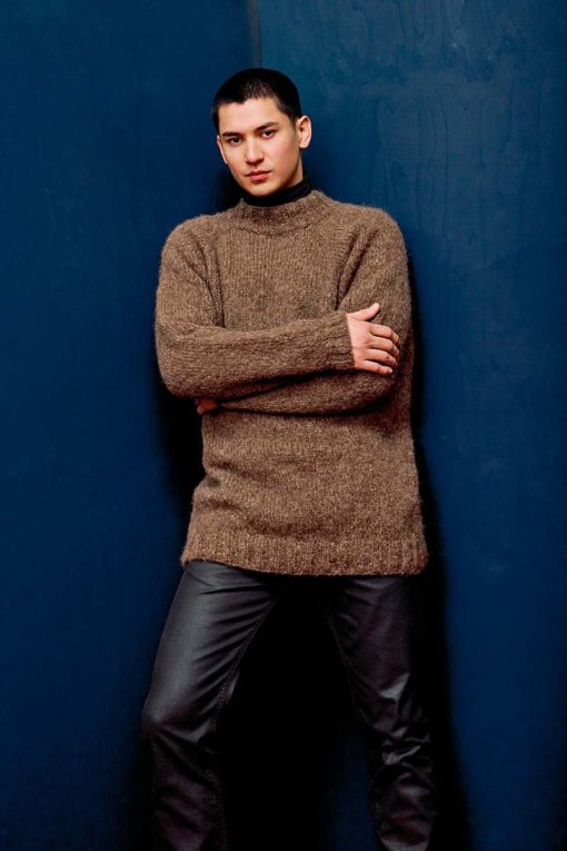 Strickset Herrenpullover Top Down Aus Baby Lama Von Lang Yarns
