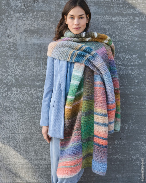 Strickset Breiter Schal Aus Gigante Multi Von Lana Grossa