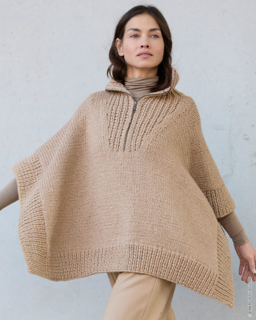 Strickset Poncho Mit Rippenmuster Aus Winter Softness Von Lana Grossa