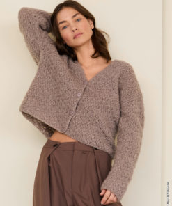 Strickset Jacke Mit Zopflochmuster aus Alpaca Air II von Lana Grossa