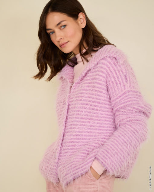 Strickset Jacke Mit Streifenmuster Aus Cool Merino Und Basta Von Lana Grossa