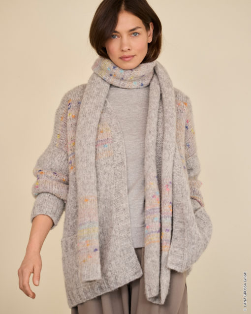 Strickset Schal Mit Streifenmuster Aus Alpaca Air Ii Und Cassata Von Lana Grossa