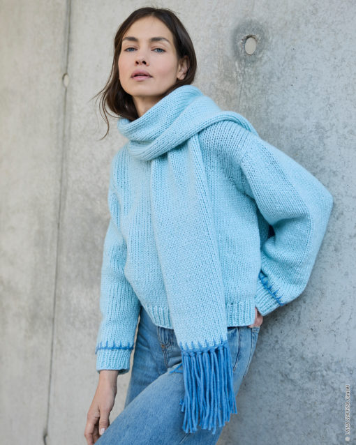 Strickset Schal Mit Fransen Aus Winter Softness Von Lana Grossa