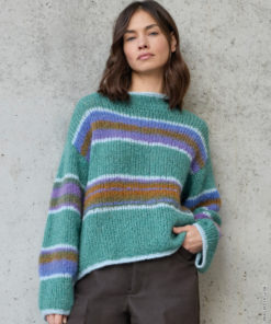 Strickset Pullover Mit Streifen aus Alpaca Air II und Gigante von Lana Grossa