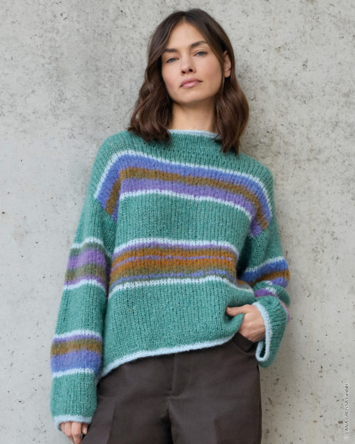 Strickset Pullover Mit Streifen Aus Alpaca Air Ii Und Gigante Von Lana Grossa