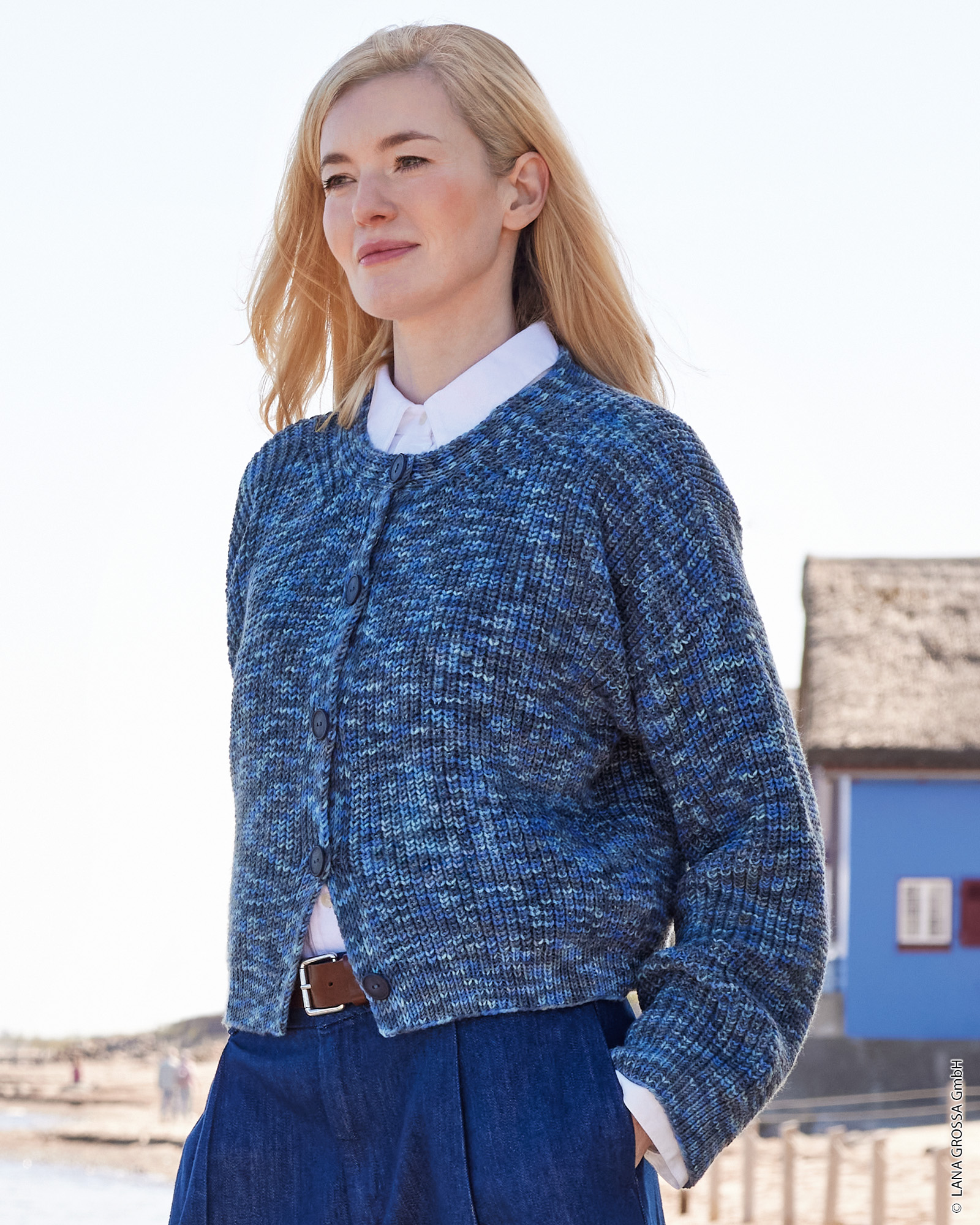 Strickset Halbpatent-Jacke Aus Cool Wool Von Lana Grossa 1 Strickset Halbpatent-Jacke Aus Cool Wool Von Lana Grossa