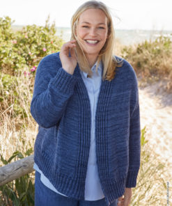 Strickset Jacke Mit Randblenden aus Cool Wool Vintage von Lana Grossa