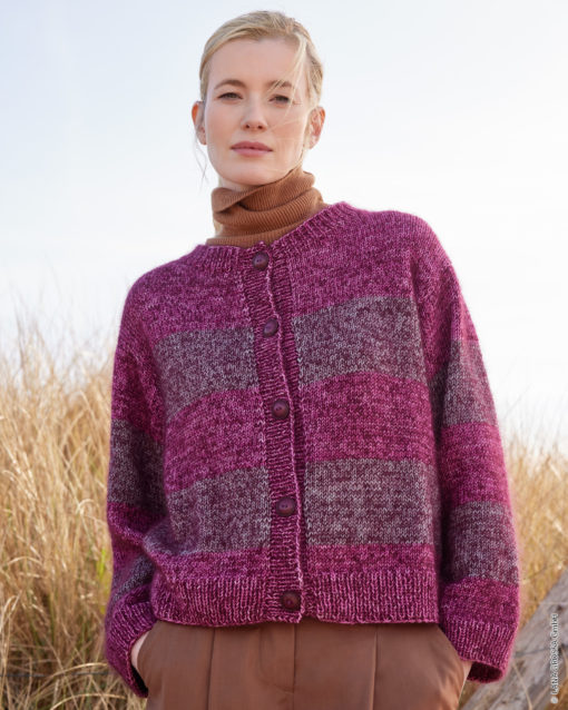 Strickset Blockstreifenjacke Aus Cool Wool Vintage Und Silkhair Von Lana Grossa