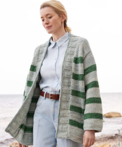 Strickset Top Down Streifenjacke aus Vintage Superchunky von Lana Grossa