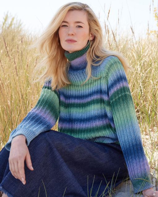 Strickset Top Down Pullover Aus Cool Wool Big Color Von Lana Grossa