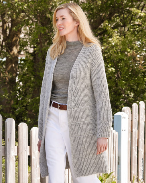 Strickset Jacken &Amp; Westen Aus Cool Wool Big Mélange Von Lana Grossa
