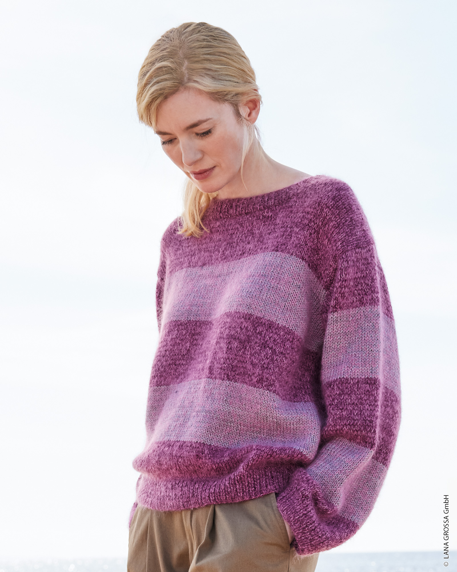 Strickset Blockstreifenpullover Aus Cool Wool Vintage Und Silkhair Von Lana Grossa 1 Strickset Blockstreifenpullover Aus Cool Wool Vintage Und Silkhair Von Lana Grossa