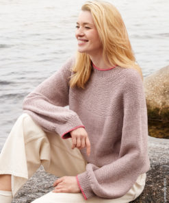 Strickset Top Down Pullover Mit Passe aus Cool Wool Big Mélange von Lana Grossa