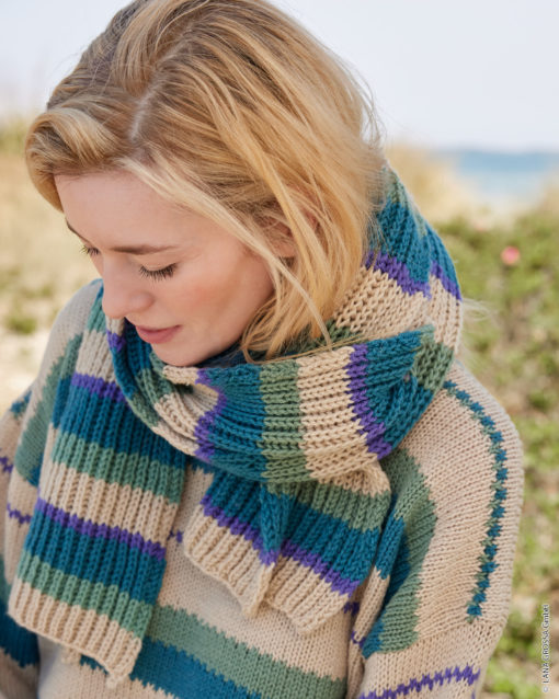 Strickset Streifenschal Aus Merino Uno Von Lana Grossa