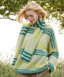 Strickset Oversize-pullover Mit Streifenmix aus Cool Wool Lace und Silkhair von Lana Grossa