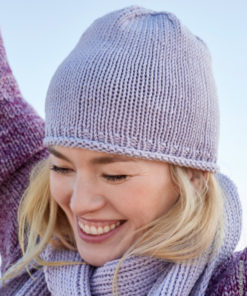 Strickset Mütze Mit Rippenbund aus Cool Wool Superbig Uni von Lana Grossa