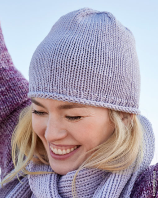 Strickset Mütze Mit Rippenbund Aus Cool Wool Superbig Uni Von Lana Grossa