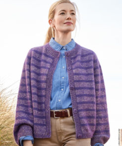 Home 87 Strickset Top Down Streifenjacke Aus Merino Superiore Und Silkhair Von Lana Grossa