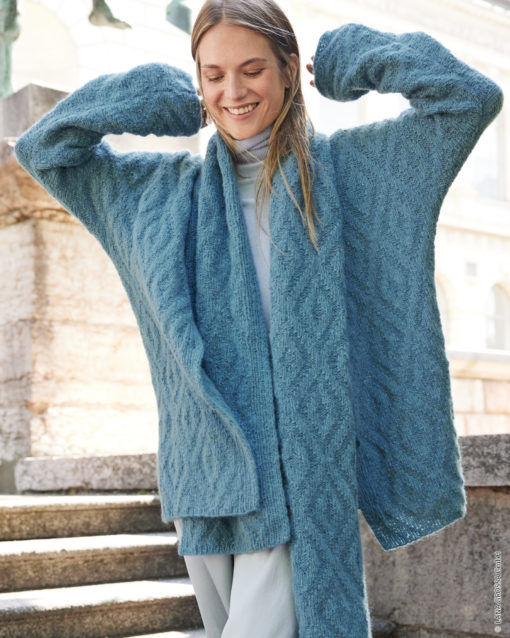 Strickset Cardigan Im Rautenmuster Aus Nebbia Von Lana Grossa