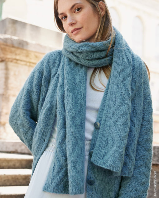 Strickset Schal Im Rautenmuster Aus Nebbia Von Lana Grossa