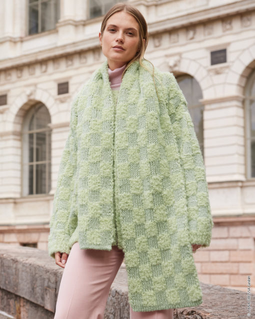 Strickset Schal Im Double-Face-Muster Aus Orsetto Und Lucida Von Lana Grossa