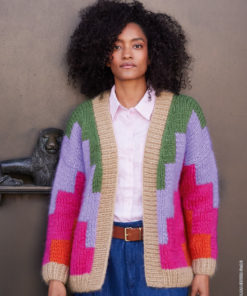 Strickset Cardigan Mit Farbflächen aus Mohair Di Gio von Lana Grossa