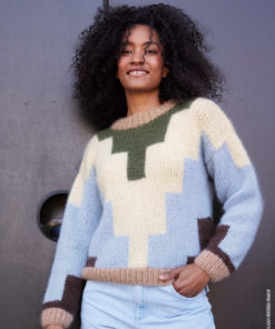 Strickset Pullover Mit Farbflächen aus Mohair Di Gio von Lana Grossa