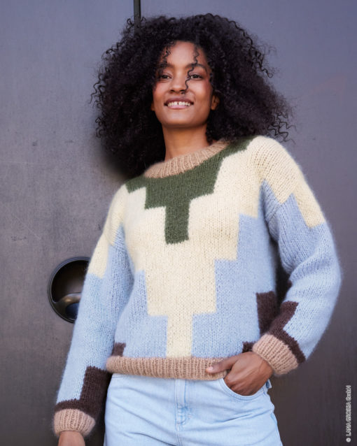 Strickset Pullover Mit Farbflächen Aus Mohair Di Gio Von Lana Grossa