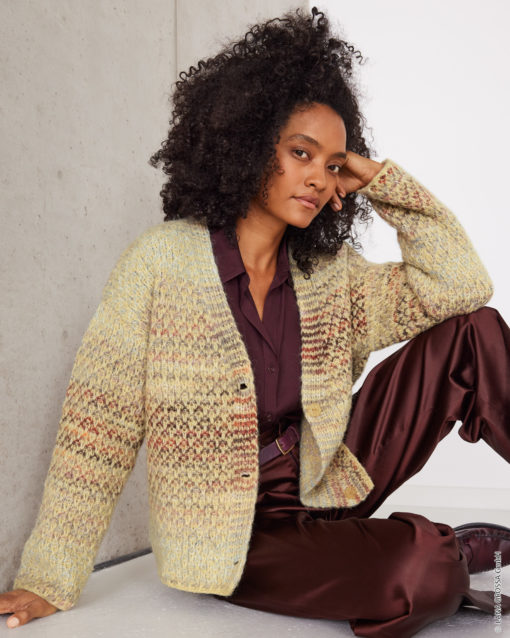 Strickset Jacke Im Hebemaschenmuster Aus Airy Und Picasso Von Lana Grossa
