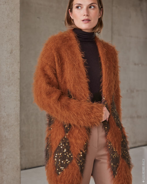 Strickset Jacke Mit Rauten Aus Ecopuno, Basta Und Cosmo Von Lana Grossa