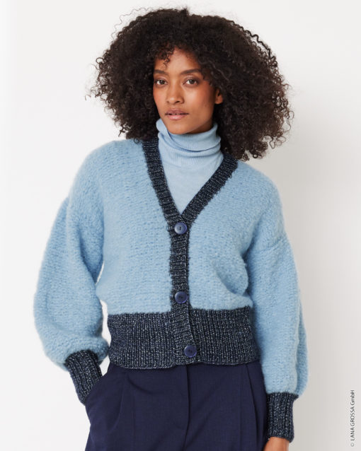 Strickset Jacke Mit Betonter Blende Aus Royal Alpaca Und Lucida Von Lana Grossa