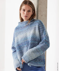 Strickset Pullover Im Hebemaschenmuster aus Airy und Picasso von Lana Grossa