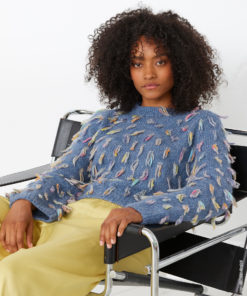 Strickset Pullover Mit Fransenmuster aus Brigitte No. 2 und Cassata von Lana Grossa