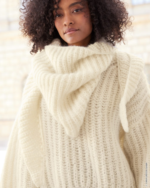 Strickset Dreieckstuch Im Halbpatent Aus Mohair Di Gio Von Lana Grossa