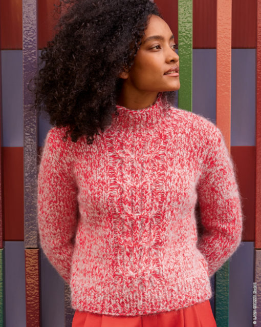Strickset Pullover Mit Zopf Aus Brigitte No. 2 Und Mohair Moda Von Lana Grossa