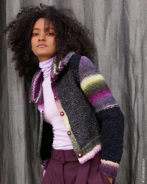 Strickset Jacke Im Materialmix Aus Lucida, Bomba Und Orsetto Von Lana Grossa