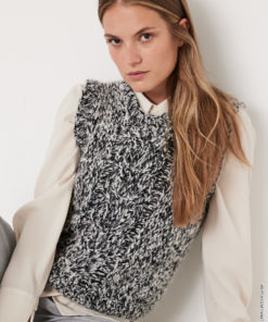 Strickset Slipover Mit Zopfmuster aus Brigitte No. 2 und Mohair Moda von Lana Grossa