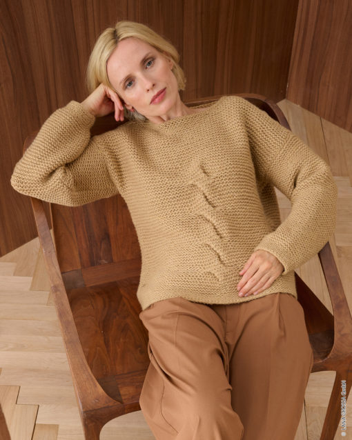 Strickset Pullover Kraus Rechts Mit Zopf Aus Alta Moda Cashmere 16 Von Lana Grossa