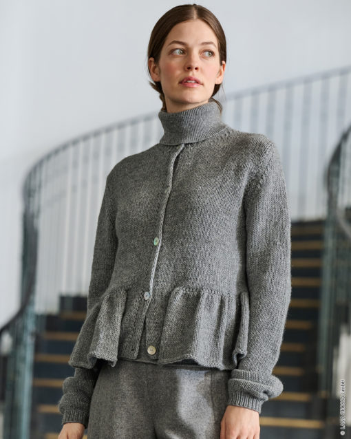 Strickset Jacke Mit Schößchen Aus Cashmere Kiss Von Lana Grossa