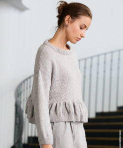 Strickset Pullover Mit Schößchen aus Cashmere Pure von Lana Grossa