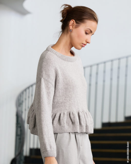 Strickset Pullover Mit Schößchen Aus Cashmere Pure Von Lana Grossa