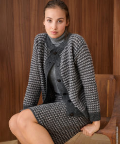 Strickset Rock Mit Karo-lochmuster aus Cashmere 16 Fine und Glamour von Lana Grossa